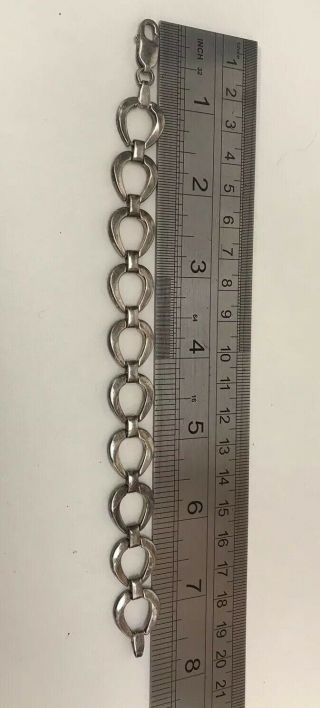 Vintage Sterling Silver PAL 925 Link Bracelet 7.  5” 5