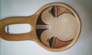 Exquisite/rare Vintage Signed Ethel Youvella Native American Hopi Pottery Ladle