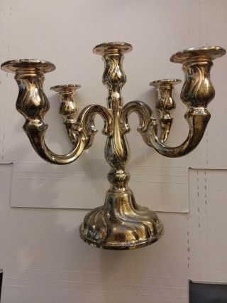 Vtg Bmf Nagel Silver Plate Metal Candle Holder Candlstck Candelabra 4 - Arm 5 - Arm