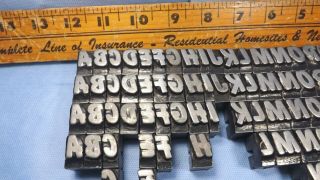 181 Antique LETTERPRESS Metal Print Type Blocks 60pt RARE COMPLETE BALLOON Font 2