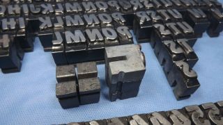 181 Antique LETTERPRESS Metal Print Type Blocks 60pt RARE COMPLETE BALLOON Font 9