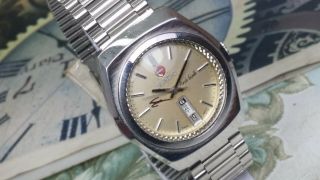 Vintage Authentic Rado Purple Gazelle Movement Eta 2789 Day Date Wrist Watch Z