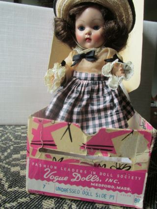 VINTAGE VOGUE GINNY DOLL BERYL Painted Lashes,  43 - NON WALKER - 1953 - W/ BOX 6