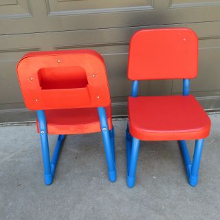 (2) Vintage Fisher Price Arts Crafts Table Replacement Red Chair Set 1985 4