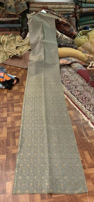 Huge Long Antique 1900s Chinese Silk Panel With Intricate Detail