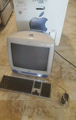 Vintage Apple iMac PowerPC G3/350 M5521 Indigo Blue Computer Mouse/Keyboard 7