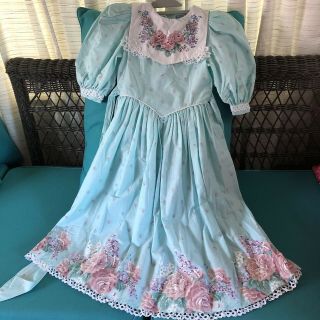 Vintage Daisy Kingdom Dress 8 Sea Green Bib Collar Princess Seams Exc