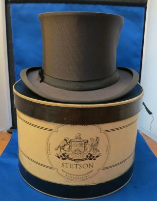 Antique Stetson Silk Top Hat,  Ware Pratt Co.  Worcester Ma.