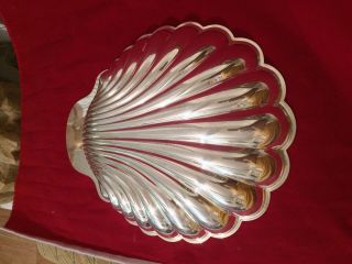 Vintage Wm Rogers & Son Victorian Rose Silver Plate Shell Design Serving Tray 5