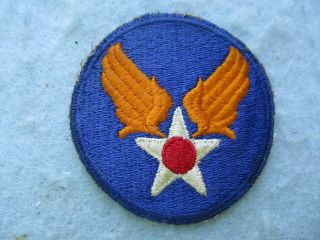 Wwii Us Air Corps Patch Ghq Insignia Yellow Orange Wings Green Back Aaf Ww2