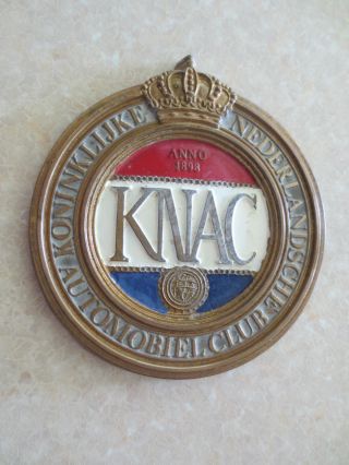 Vintage Dutch Car Badge - Royal Dutch Automobile Club - Knac - The Netherlands
