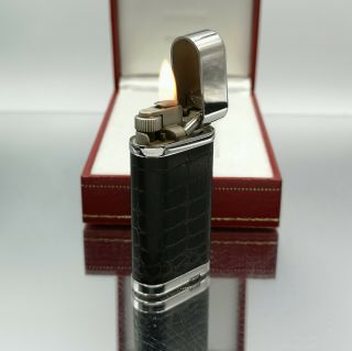 Very Rare Cartier Aligator Swiss Made.  Gas Feuerzeug Lighter