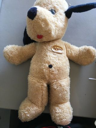 Henry 1970 S Plush Puppy Dog 20 “stuffed Animal Fair Black Belly Button