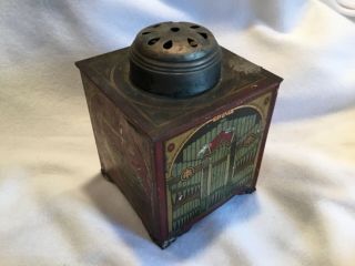 Antique Tin Litho Wind Up Toy Music Box Organ Orchestra Band