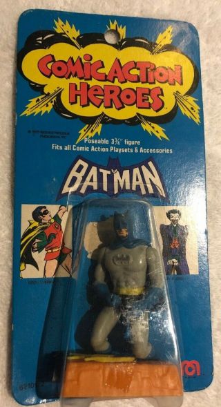 Vintage 1975 Mego Comic Action Heroes Dc Comics 3 - 3/4 " Af Batman Org Pkg