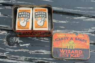 1920 ‘s - 1930s Vintage Western Auto lamp Bulb tin box nos ge Ford gm c 3