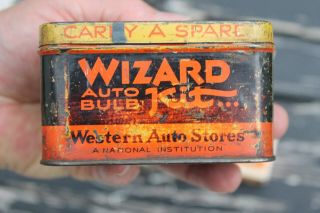 1920 ‘s - 1930s Vintage Western Auto lamp Bulb tin box nos ge Ford gm c 6