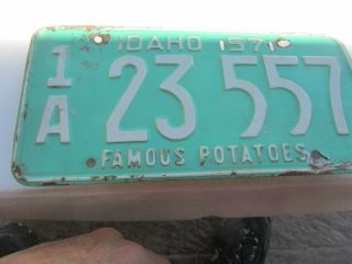 1957 IDAHO License Plate Collectible Antique Vintage Matching Pair Set 1A 23557 2