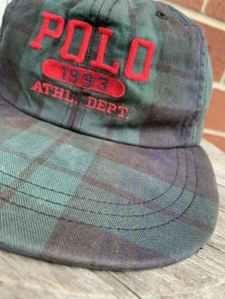 Rare Vtg Polo Ralph Lauren 1993 Blackwatch Cotton Baseball Hat Cap Usa Size L