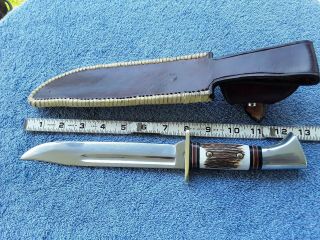Vintage Western USA W46 - 8 H Stag Fighting Survival Knife 2