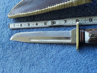 Vintage Western USA W46 - 8 H Stag Fighting Survival Knife 6