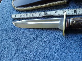 Vintage Western USA W46 - 8 H Stag Fighting Survival Knife 8