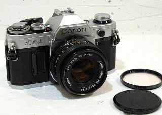 Vtg Canon Ae - 1 35mm Slr Camera W 50mm F1.  8 Lens,  Battery Vg,
