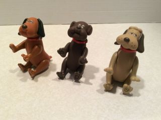 Vintage Pound Puppies Posable Dog Figures,  Set Of 3 Different