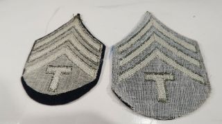 WWII US Army Sergeant Technical Stripes on Felt Cheesecloth Backing Set 2