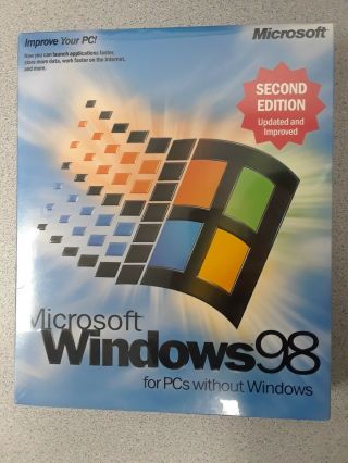 Vintage Windows 98 Se Second Edition Full Version Factory Retail