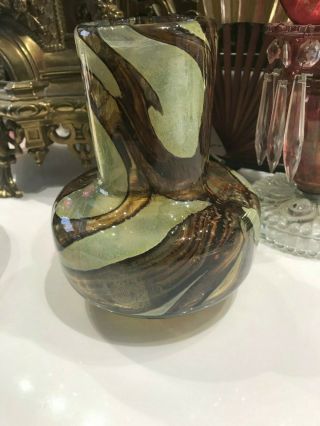 Vintage Murano Italy Art Glass Vase Signed By The Artist