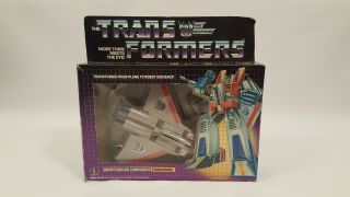 Vintage Hasbro Takara 1984 Transformers Starscream With Box
