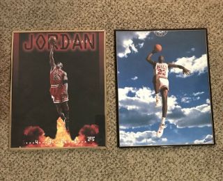 Michael Jordan Poster Sky Countdown Nike Costacos 16x20 Framed Vintage 7s 11s
