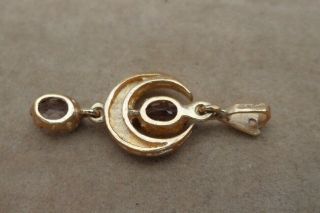 Vintage Jewellery 9ct Gold Rose De France Amethyst & Pearl Pendant 3