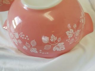 VINTAGE Pink PYREX GOOSEBERRY Bowls 444 & 442 Cinderella Nesting Set Of 2 4