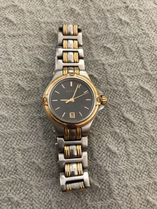 Authentic Vintage Gucci 9000l Stainless Steel & Gold Tone Quartz Ladies Watch