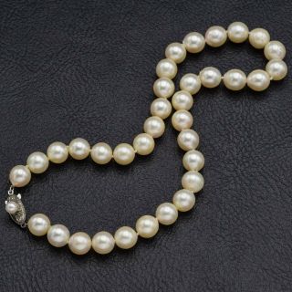 Antique Sterling Silver Sea Pearl Beaded Strand Necklace 38.  6 Grams