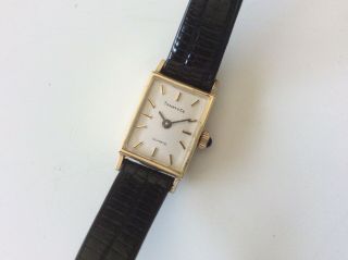 Vtg Tiffany & Co Baume Mercier 14k Gold Ladies Watch Wristwatch W/box Runs