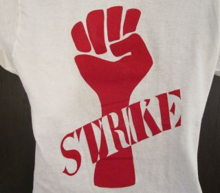 Vintage 1970 Protest Strike T - Shirt 38 - 40m
