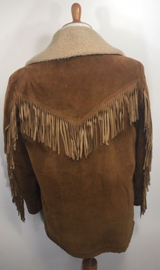 Vintage McGregor Jacket Western Fringe Corduroy Brown Sherpa Linned Size 40 M/L 5