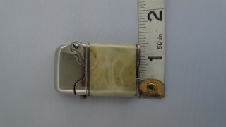 VINTAGE 1920 THORENS SWISS MADE CLAW LIGHTER NICKEL & MOTHER OF PEARL 12