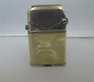 Vintage 1920 Thorens Swiss Made Claw Lighter Nickel & Mother Of Pearl