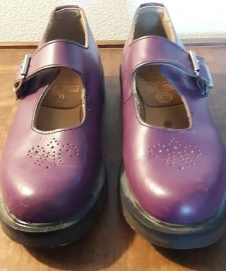 Vintage Dr.  Doc Martens Mary Janes Purple Flats Euc