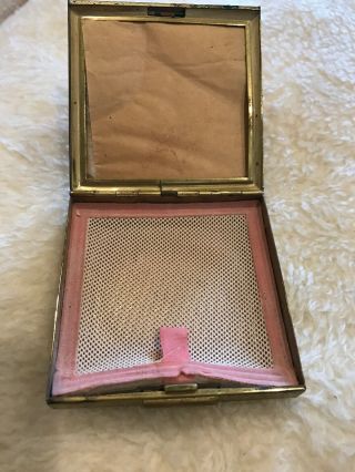 Vintage World War 2 US Army Air Corps Pilot Sweetheart Compact Powder Case Wings 3