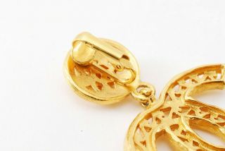 CHANEL Vintage Large Coco Mark CC Logo Earrings Clip - On Gold 22986 B481 3
