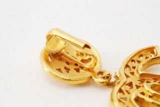 CHANEL Vintage Large Coco Mark CC Logo Earrings Clip - On Gold 22986 B481 9