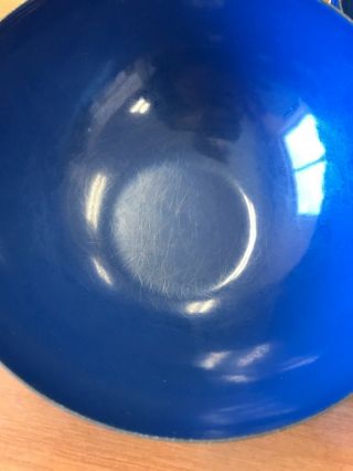 Set of 4 Vintage Cathrineholm Dark Blue Enamel Lotus Bowls 5