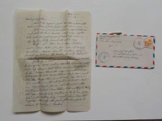 Wwii Letter 1944 Still Get Hurt From Bombs Or Bombing Navy Sailor Vtg Ted Ww2