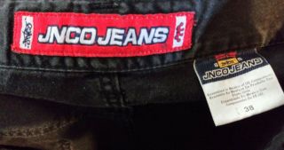 Vintage JNCO Faded Black Long Cotton Skater Urban Baggy Cargo Shorts sz 38 4