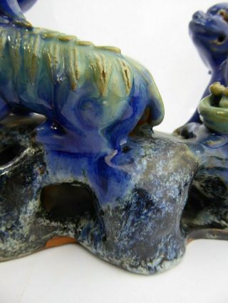 Chinese Antique Shiwan Foo Dog Group Incense Burner ? Large Qing Dynasty c19th 11